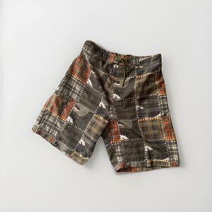 Marlin Swim Trunks Cargo Shorts brown camo Pockets Tie large Father’s Day dad